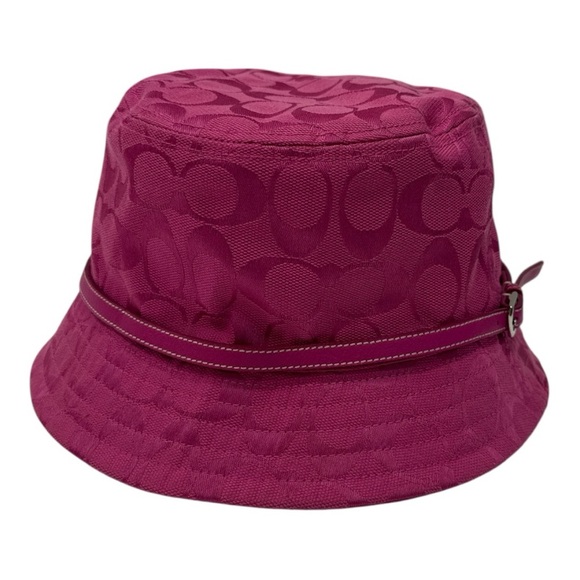 Coach Authentic Pink Logo Bucket Hat Size S - Picture 10 of 13